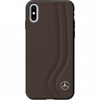 Чехол Mercedes New Bow I Hard Leather для iPhone X коричневый