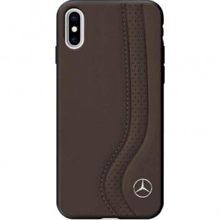 Чехол Mercedes New Bow I Hard Leather для iPhone X коричневый оптом