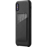 Чехол Mujjo Full Leather Wallet Case для iPhone X чёрный