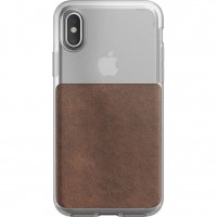 Чехол Nomad Clear Case для iPhone X/Xs коричневый/прозрачный