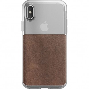 Чехол Nomad Clear Case для iPhone X/Xs коричневый/прозрачный оптом