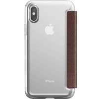 Чехол Nomad Clear Folio Case для iPhone X/Xs коричневый