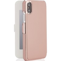 Чехол Pipetto Mirror Slim Wallet для iPhone X/Xs розовый Dusty Pink
