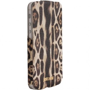 Чехол Puro Just Cavalli Flip Leopard для iPhone 5/5S/SE коричневый оптом