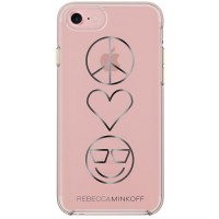 Чехол Rebecca Minkoff Double Up Protection Case для iPhone 7 Peace, Love, Happiness Clear/Transparent Rose Gold