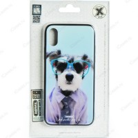 Чехол Remax Painting Series для iPhone X (Пёс в голубых очках)