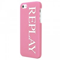 Чехол Replay Logo Hard для iPhone 5/5S/SE розовый