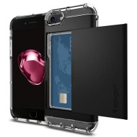 Чехол Spigen Crystal Wallet для iPhone 7 (Айфон 7) чёрный (SGP-042CS20981)