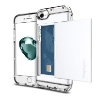 Чехол Spigen Crystal Wallet для iPhone 7/ iPhone 8 ультрабелый (SGP-042CS21049)