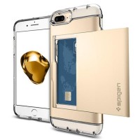 Чехол Spigen Crystal Wallet для iPhone 7 Plus (Айфон 7 Плюс) шампань (SGP-043CS20988)