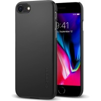 Чехол Spigen Thin Fit для iPhone 8 (Айфон 8) матовый чёрный (SGP-054CS22208)
