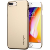 Чехол Spigen Thin Fit для iPhone 8 Plus (Айфон 8 Плюс) золотистый шампань (SGP-055CS22239)