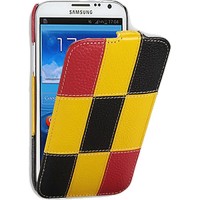 Чехол TETDED Premium Leather Case Troyes Matrix для Samsung Galaxy Note II жёлтый
