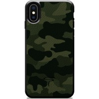 Чехол TORIA Genuine Leather Camouflage Case для iPhone X/Xs зелёный Army
