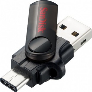 Флешка SanDisk Ultra Dual 3.0 Type-C 64 Гб для iOS/Mac/PC чёрная оптом
