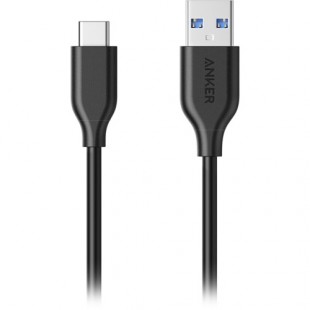 Кабель Anker PowerLine USB-C to USB 3.0 (0.9 метра) чёрный кевлар (A8163H11) оптом