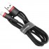 Кабель Baseus Kevlar Lightning Cable (1 метр) чёрный/красный оптом