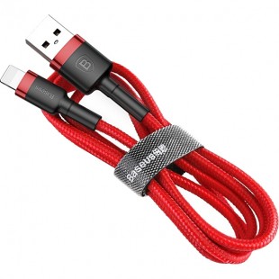 Кабель Baseus Kevlar Lightning Cable (1 метр) красный/чёрный оптом