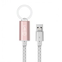 Кабель-брелок LAB.C Sync & Charge USB-Lightning 25 см розовый/белый