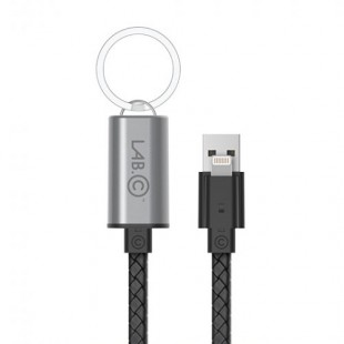 Кабель-брелок LAB.C Sync & Charge USB-Lightning 25 см серебристый/чёрный оптом