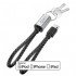 Кабель-брелок LAB.C Sync & Charge USB-Lightning 25 см серебристый/чёрный оптом