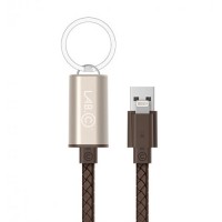 Кабель-брелок LAB.C Sync & Charge USB-Lightning 25 см золотистый/коричневый