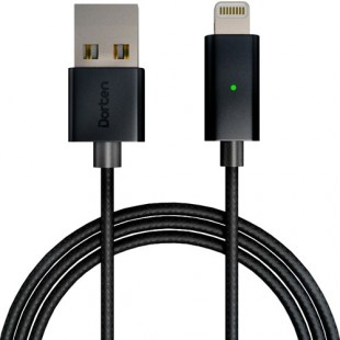 Кабель Dorten Nylon Series Smart LED Lightning to USB Cable (1 метр) чёрный оптом