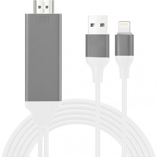 Кабель Gurdini Lightning + USB to HDMI Cable (2 метра) белый оптом