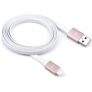 Кабель Just Mobile AluCable Flat Lightning-USB (1,2 метра) белый / розовое золото оптом