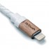 Кабель Le Touch Leather Braided MFI Cable Lightning-USB (1,2 метра) белая кожа / дерево оптом