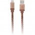 Кабель Le Touch Leather Braided MFI Cable Lightning-USB (1,2 метра) коричневая кожа / дерево оптом