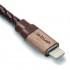 Кабель Le Touch Leather Braided MFI Cable Lightning-USB (20 сантиметров) коричневая кожа / дерево оптом