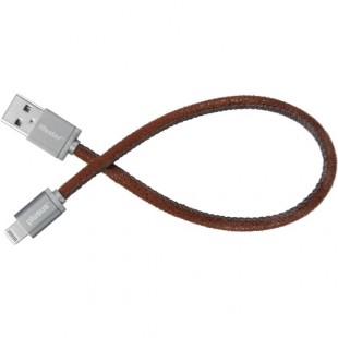Кабель PlusUs MFI Lightning USB Cable (0,25 метра) Fuzzy Mocha коричневый (PU кожа) оптом