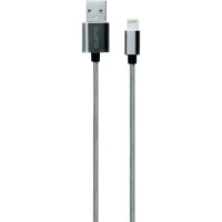 Кабель Qumo USB-Lightning MFI Metal в нейлоновой оплётке тёмно-серый