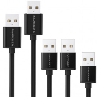 Комплект кабелей RAVPower Micro-USB (0.3 + 0.9 + 1.8 + 3 метра) чёрный (RP-LC04) оптом