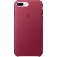 Кожаный чехол Apple Case для iPhone 7 Plus (Айфон 7 Плюс) лесная ягода