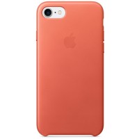 Кожаный чехол Apple Leather Case для iPhone 7 (Geranium) розовая герань