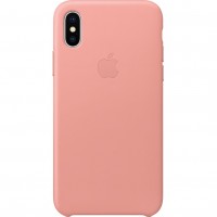 Кожаный чехол Apple Leather Case для iPhone X бледно-розовый (Soft Pink)