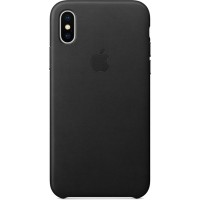 Кожаный чехол Apple Leather Case для iPhone X чёрный