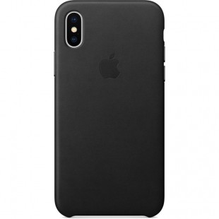 Кожаный чехол Apple Leather Case для iPhone X чёрный оптом