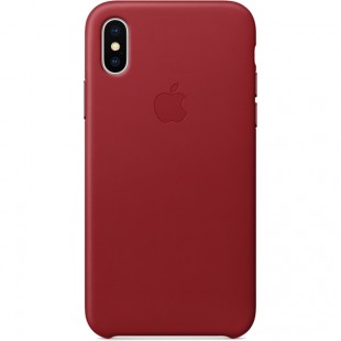 Кожаный чехол Apple Leather Case для iPhone X красный (PRODUCT)RED оптом