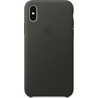 Кожаный чехол Apple Leather Case для iPhone X угольно-серый (Charcoal Gray)