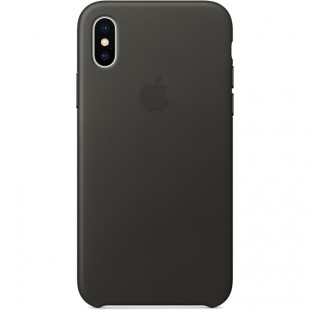 Кожаный чехол Apple Leather Case для iPhone X угольно-серый (Charcoal Gray) оптом