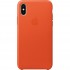 Кожаный чехол Apple Leather Case для iPhone X ярко-оранжевый (Bright Orange) оптом