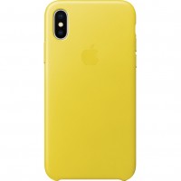 Кожаный чехол Apple Leather Case для iPhone X «жёлтый бутон» (Spring Yellow)