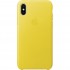 Кожаный чехол Apple Leather Case для iPhone X «жёлтый бутон» (Spring Yellow) оптом