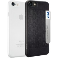 Набор чехлов Ozaki O!coat Jelly+Pocket 2 in 1 для iPhone 7 (Айфон 7) чёрный+прозрачный