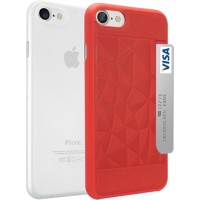 Набор чехлов Ozaki O!coat Jelly+Pocket 2 in 1 для iPhone 7 (Айфон 7) красный+прозрачный