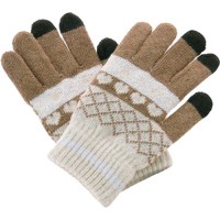 Перчатки шерстяные Beewin Smart Gloves для iPhone/iPod/iPad/etc коричневые сердца (размер L)
