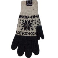 Перчатки шерстяные iGloves для iPhone/iPod/iPad/etc со снежинками бежевые (Размер M)